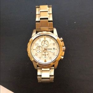 Gold fossil watch